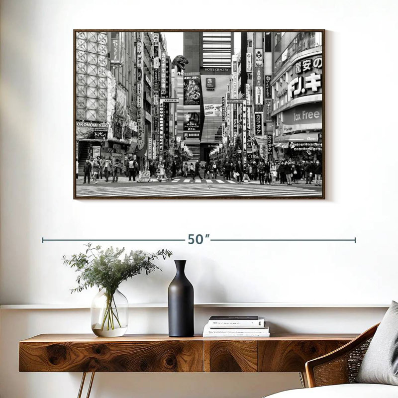 Godzilla Road, Cadre flottant en noyer, 40 po x 27 po