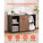 2 Drawer Wooden File Cabinet, Mobile Filing Cabinet with Open Shelves, Lateral Rolling File Storage with Lockable Wheels, Modern Free Standing Printer Stand for Home, Office, School