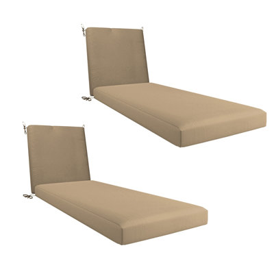 2-Piece Outdoor Chaise Lounge Cushion Set