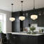 4-Lamp White Jade Glass Dimmable Pendant Light