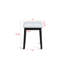 Ensemble de coiffeuse et tabouret 3 pièces avec miroir à DEL intégré et tabouret rembourré assorti avec poignées ornées de meubles en bois noir