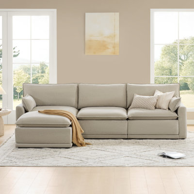 Cloud 112.5" L-Shaped Oversized Modular Sectional Sofa