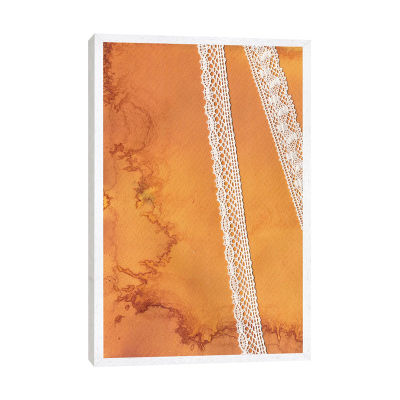 Mustard And Lace by Whales Way - Print on Canvas, 66.04cm H x 45.72cm W x 3.81cm D, White Framed