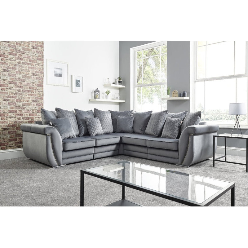 Hampton 5 Seater Velvet Corner Sofa