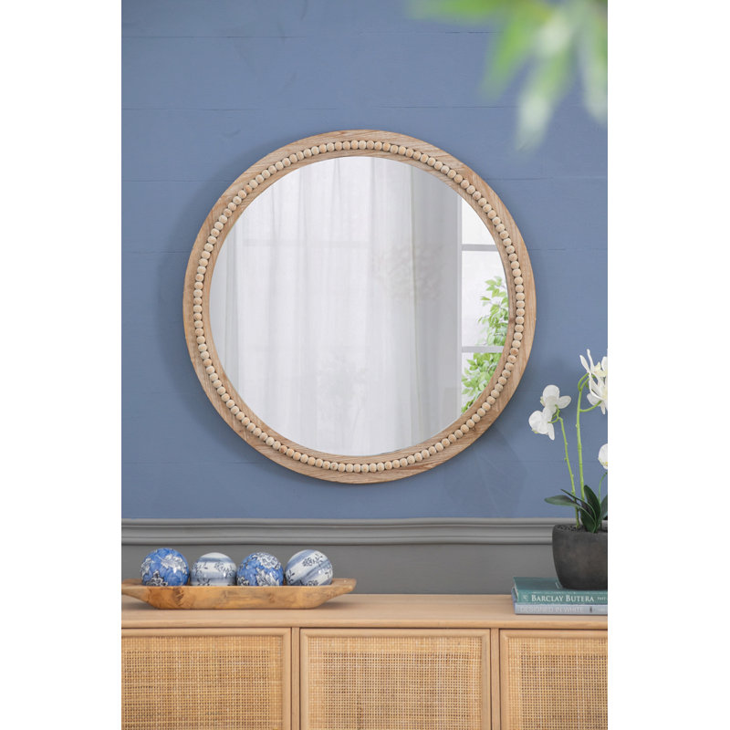 Miroir rond à perles