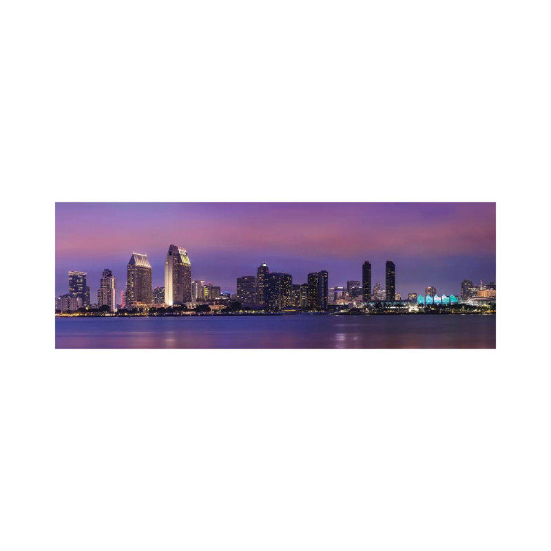 San Diego Evening Skyline by Melanie Viola - Wrapped Canvas Panoramic Print, 121.92 cm H x 40.64 cm W x 1.91 cm D