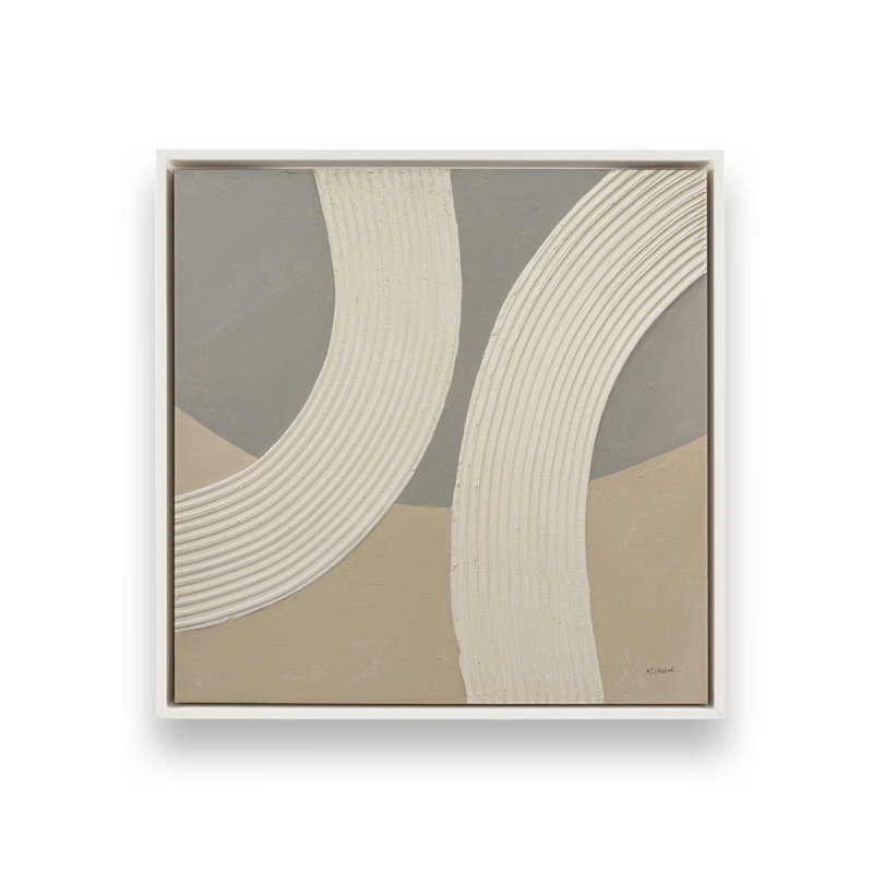 Rhythm in Neutral Shades II Canvas Print, Opaque White Floater Framed, 32.75" H x 32.75" W x 1.75" D