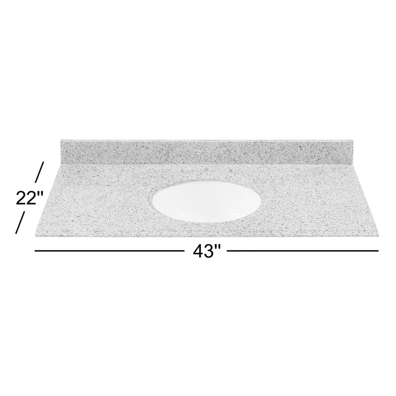 Plateau de meuble-lavabo simple en granite avec lavabo 43 po, Or du désert