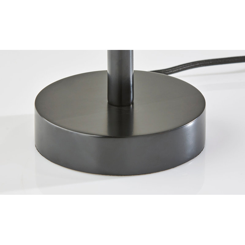 Lampe de table en bois massif Osie, Noir, gris