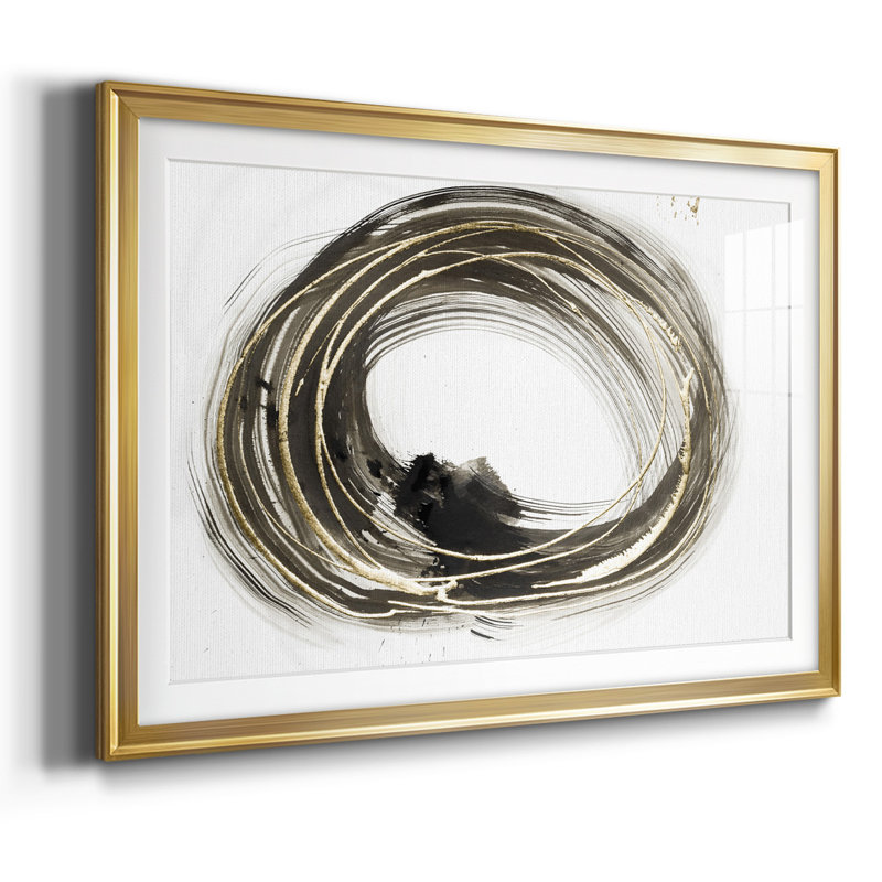 Golden Social Circles I-FramedFramed Print, Or, H 15 po x l 21 po x P 1,5 po