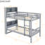 Lit simple superposé au-dessus en gris, bois d'hévéa, avec tablettes, garde-corps, structure de tête de lit détachable et décorative grise, garde-corps et convertible à 2 lits-1531008694