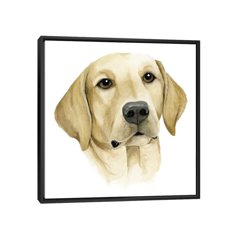 « human best friend », impression sur toile, H 18 po x l 18 po x P 1,5 po, Toile avec cadre noir, Pas de tapis