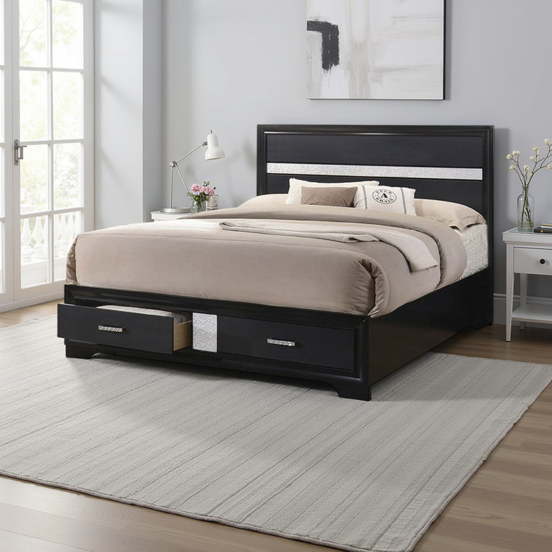 Elessa Storage Bed with 2 Drawer, California King, White