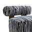 Chaise d'appoint Niya Zebra avec dossier cylindrique, chenille bleu-blanc-130982270