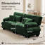 Canapé 2 places en chenille verte moelleuse avec sièges et coussins profonds et moelleux pour salon-959695183