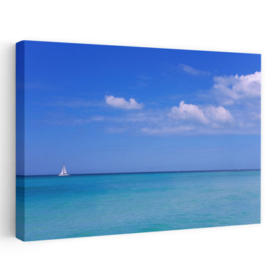 Voilier dans la mer, plage de Coquina, Anna Maria, île, lamantin, tranquille, contemporain, plage, art naturel