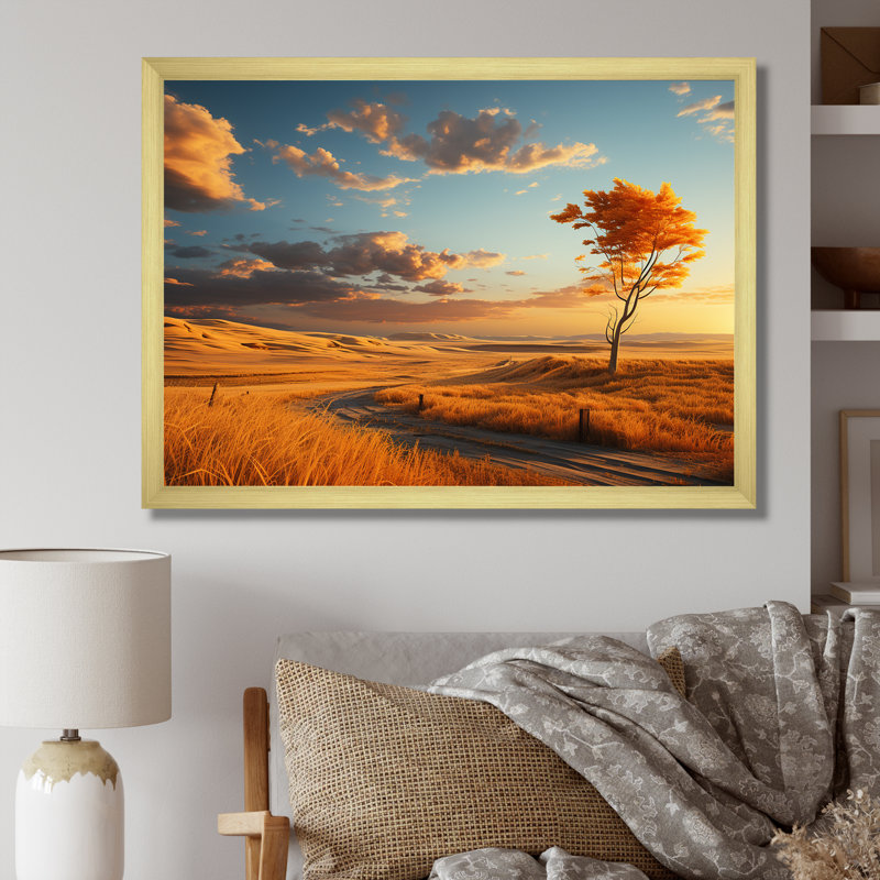 Hrmonous Prairie Symphony I sur impression sur toile, H 24 po x l 32 po x P 1 po, Cadre doré simple