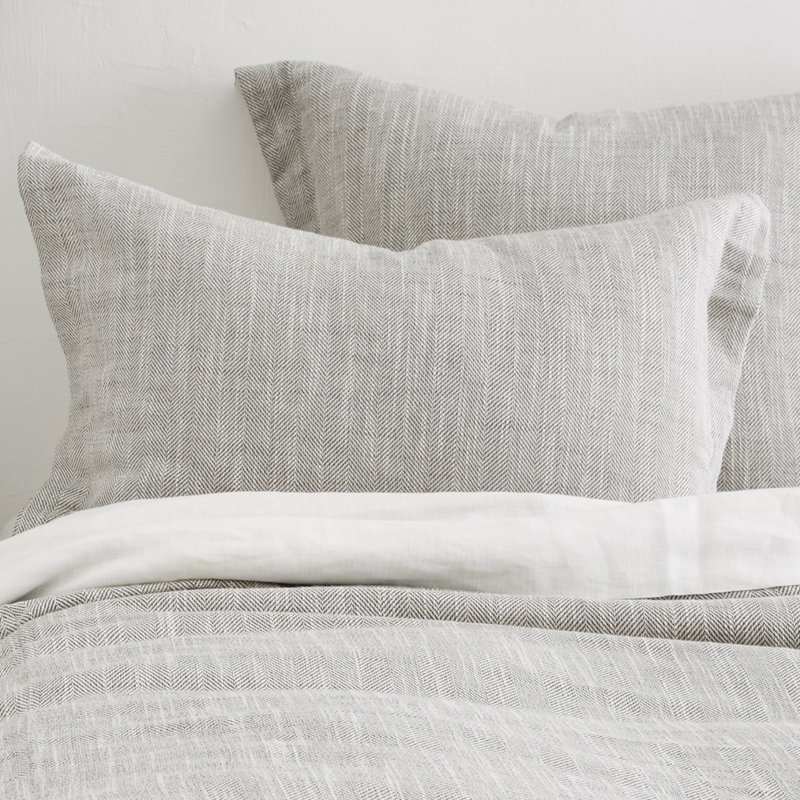 Logue Cotton Button Sham - Euro, Euro, Gray