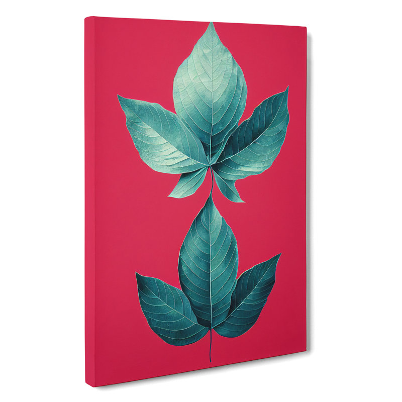 Precious Leaves - Wall Art, Wrapped Canvas, 50cm H x 35cm W, No Matte