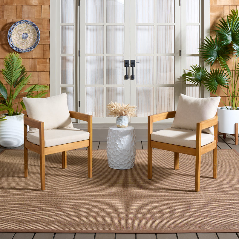 Burt Dining Chair Set Of 2, Taupe, Natural