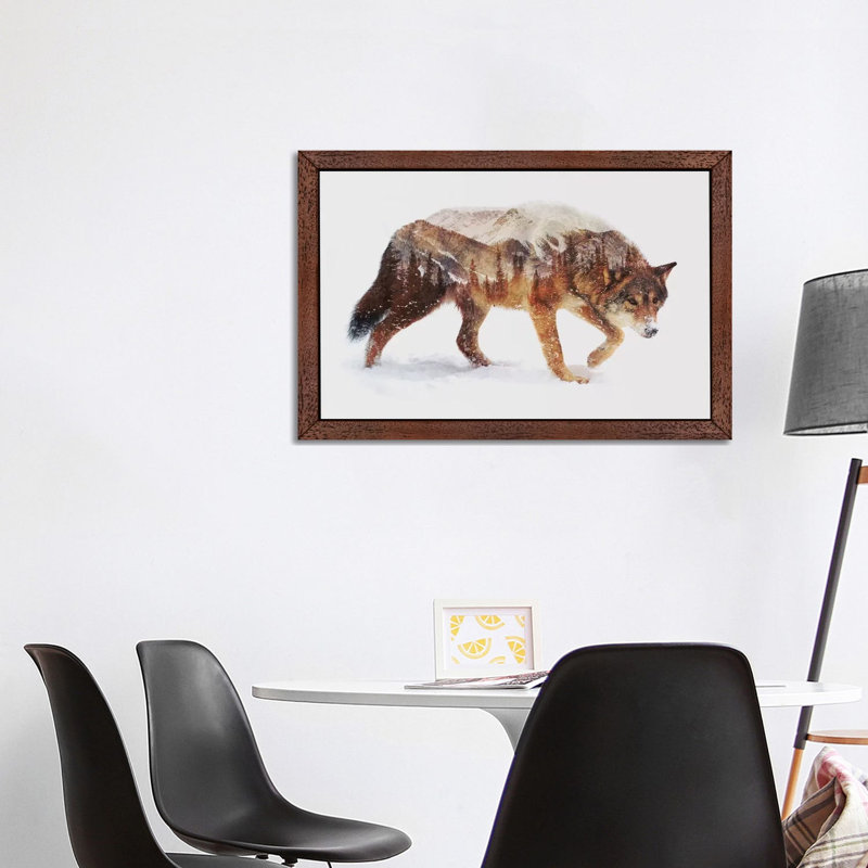 Arctic Grizzly Bear by Andreas Lie - Print on Canvas, 66.04 cm H x 45.72 cm W, Brown Framed