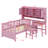 Multifunctional Wood Platform Bed With Bookshelf At The Head Of The Bed, Built-In Desk And Matching Chair-1985540529