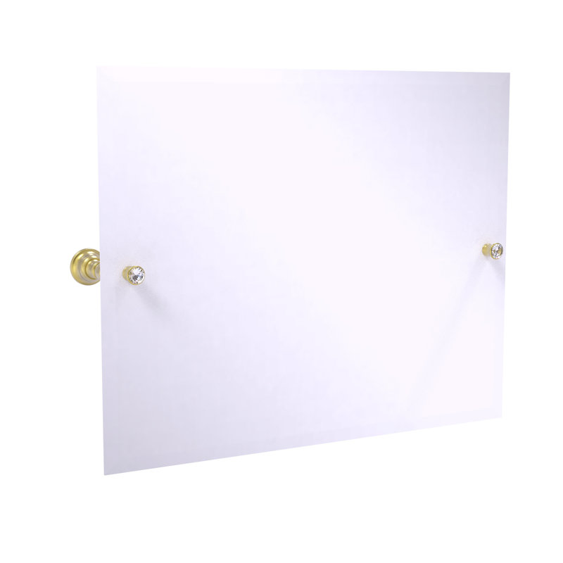 Miroir de meuble-lavabo biseauté sans cadre Gavin, Laiton satiné, H 21 po x l 26,8 po