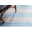 Tapis rayé bleu / gris intérieur / extérieur Hong-1049472944