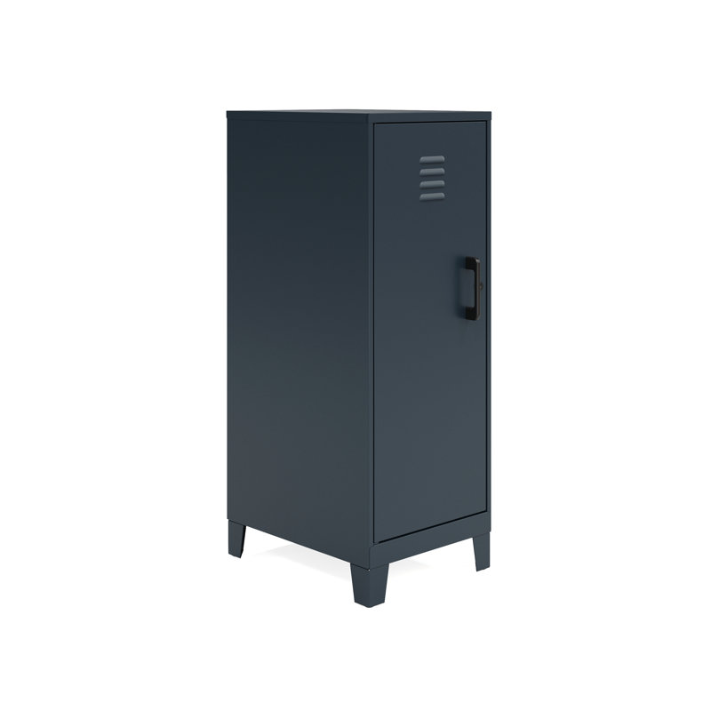 Black 42.5" High Metal Storage Locker Cabinet with 3 Shelves
