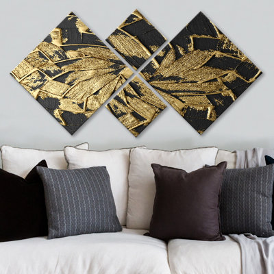 Ensemble de 4 peintures sans cadre sur panneau de fibres à densité moyenne