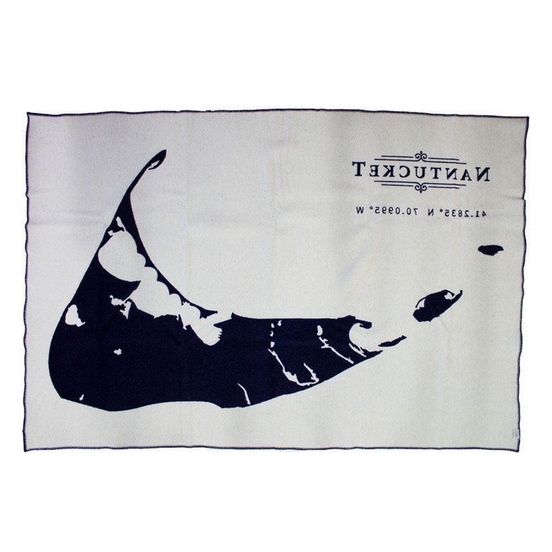 Jeté en laine Nantucket Map