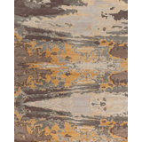 Nuage Wool Abstract Area Rug in Brown/Taupe/Orange