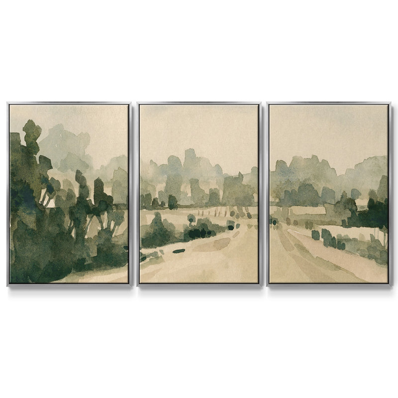 Route de campagne I 3 pièces, H 36 po x l 75 po x P 2 po, Argent