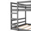 Lit superposé double gris avec garde-corps en bois massif, améliore la sécurité de la chambre dans un cadre en bois massif, inclus, convient à deux matelas, look élégant-826521174