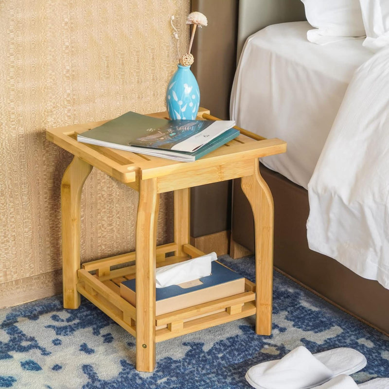 Gwili Bamboo Shower Bench, 16.7" H x 12.2" W x 15.8" D