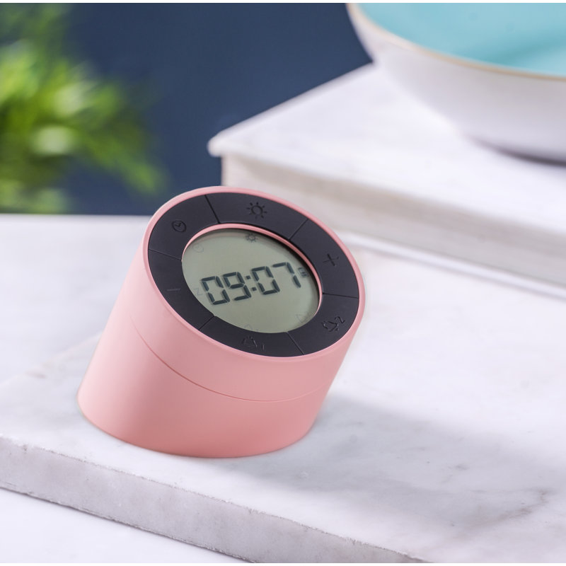 Sleek & Chic Modern Digital Electric Alarm Tabletop Clock, Pink