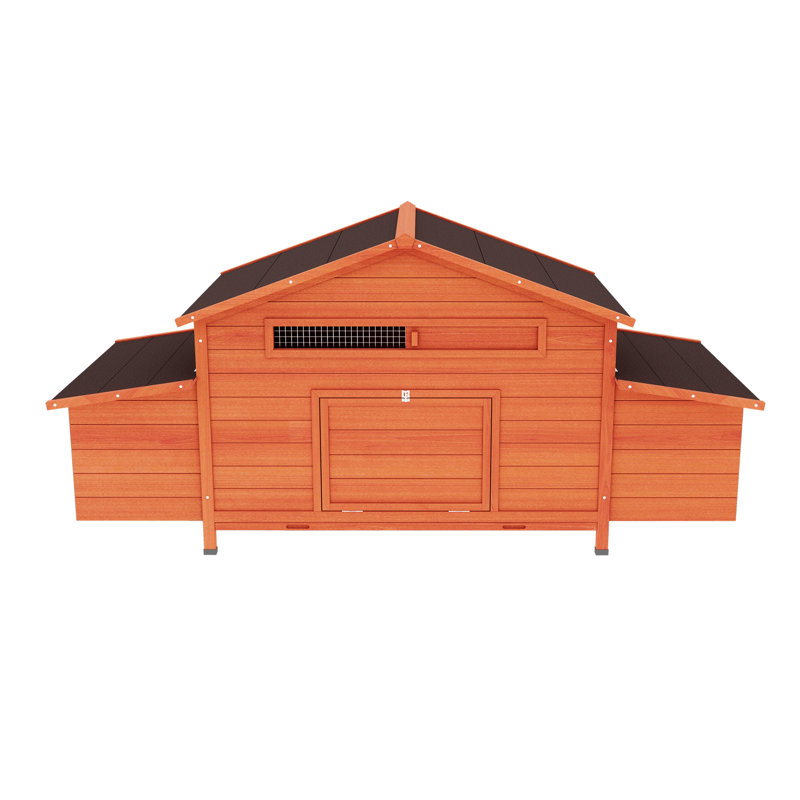 Poulailler en bois massif pour la vie en plein air avec 2 espaces gigognes, sorties de gamme, fond étanche, finition, à l'abri des prédateurs, structure ventilée, passage pratique, grand perchoir douillet