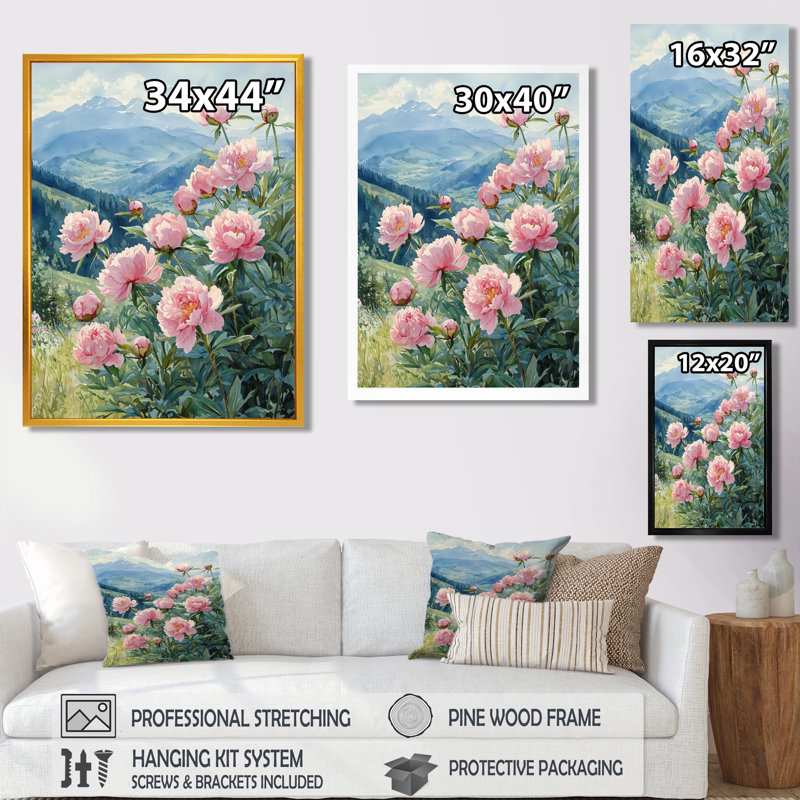 Barras - Floral Canvas Prints, H 32 po x l 24 po, Reproduction encadrée d'une seule photo, Blanc