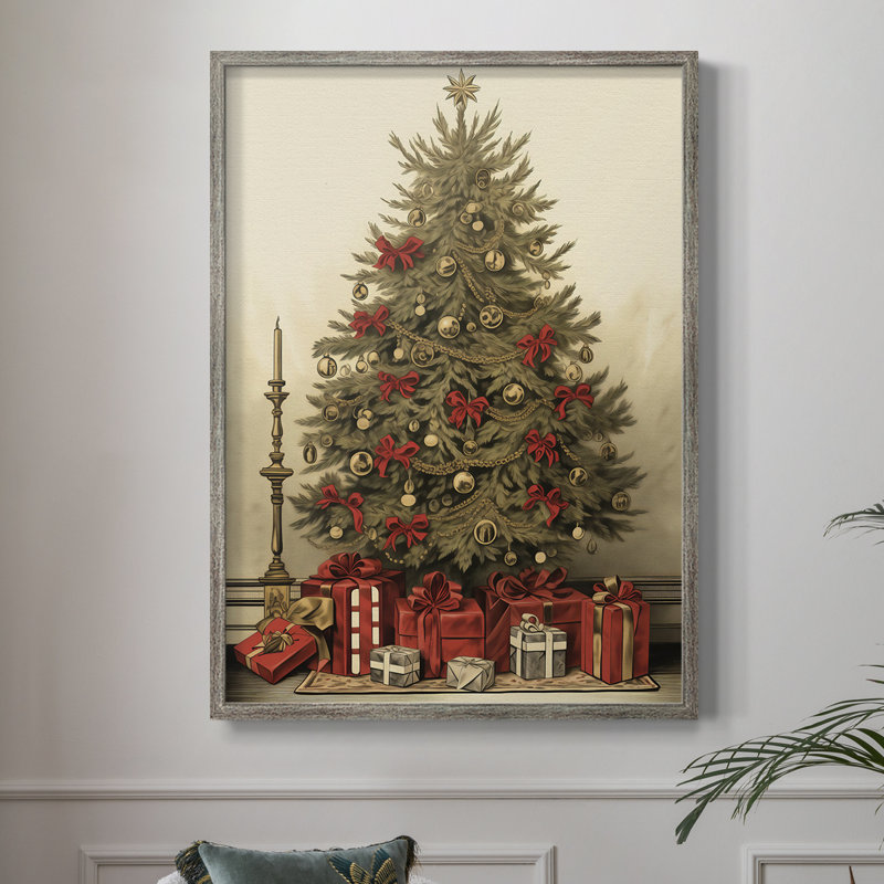 «Christmas Holiday Art CDXCI», reproduction d'art encadrée - bois massif, H 21 po x l 17 po