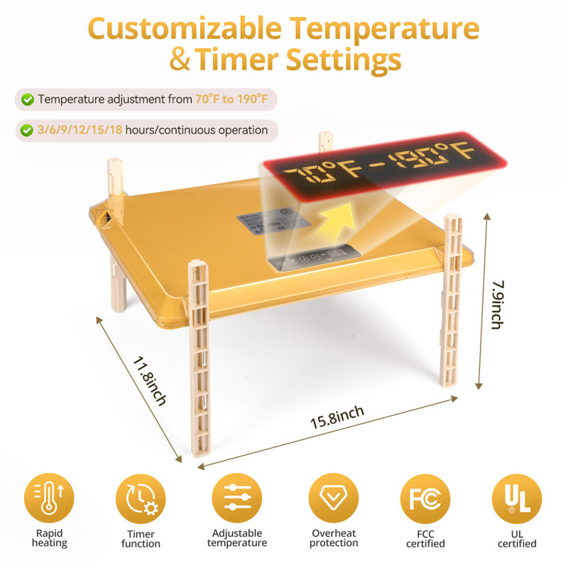 Brooder Plate for Chicks, 12" x 16" Heat Plate for Chicks for 20 Chick, Chicken Coop Heater with Adjustable Temp Timer & Height & Angle, Heating Panel for Baby Chicks Chickens Quail Duck Poultry