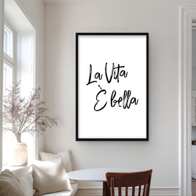 La vita è bella - Romantic Livingroom Framed Print Decor