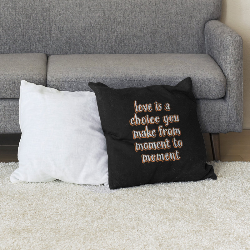 Coussin de sol Love is a choice, H 28 po x l 28 po, Orange
