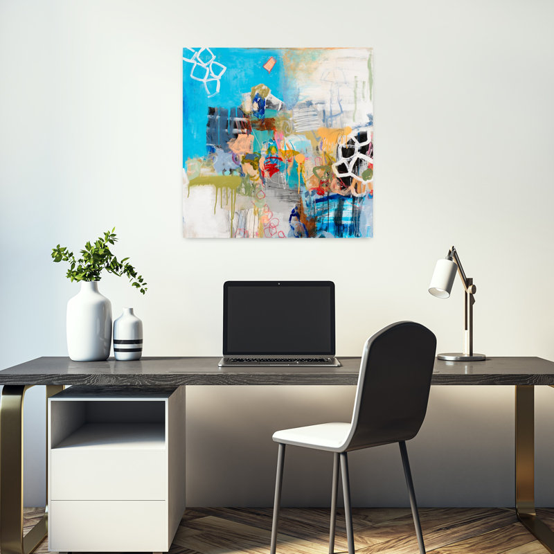 Art contemporain abstrait de Pékin, H 18 po x l 18 po