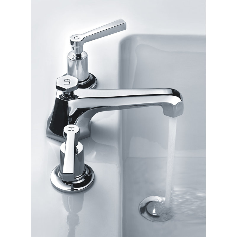 Mackintosh Widespread Bathroom Faucet, Lever, Polished Chrome
