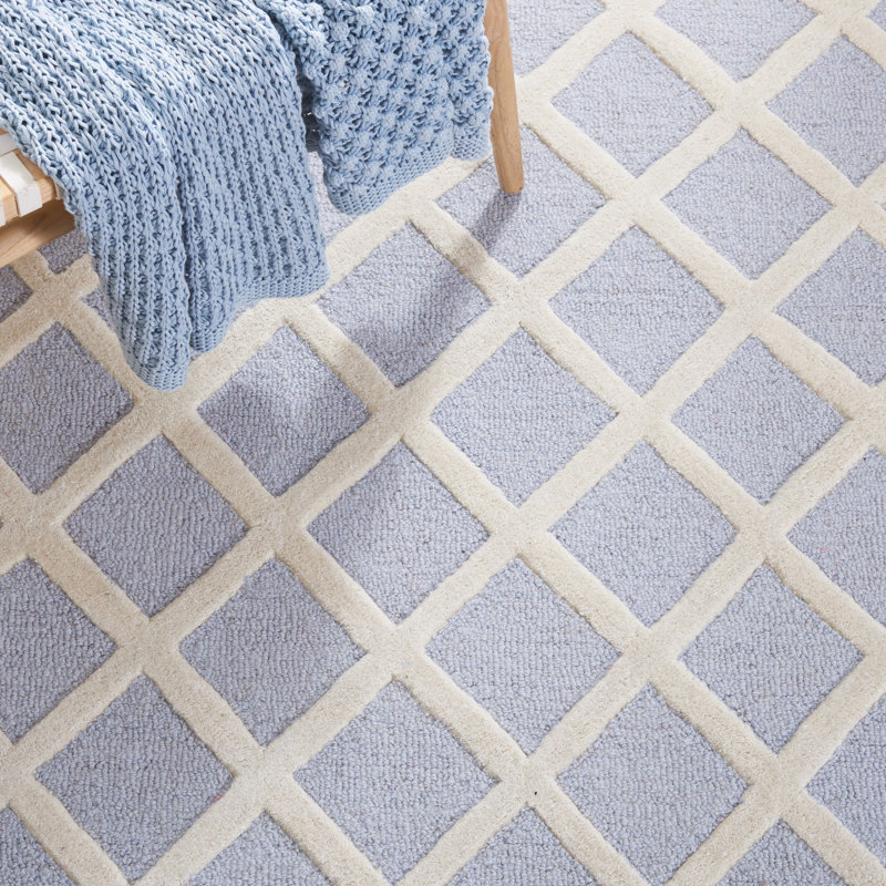 Sanyla Hand Tufted Wool Geometric Rug, Square 8'