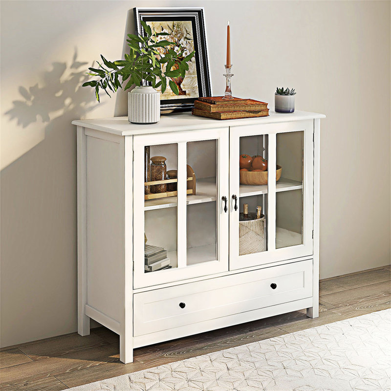Armoire de rangement exquise avec portes doubles en verre