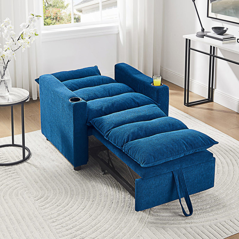 Canapé-lit Sleeper, fauteuil convertible 3-en-1, Bleu