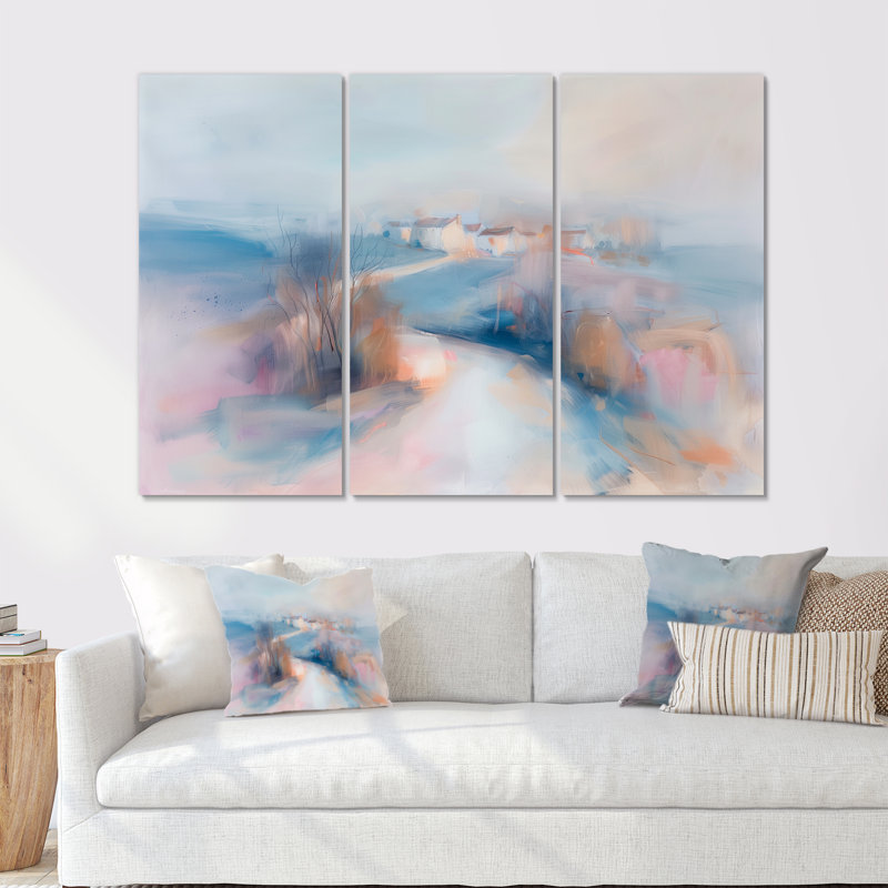 Ensemble de décorations murales gris et rose, Métal, H 40 po x l 60 po x P 1 po