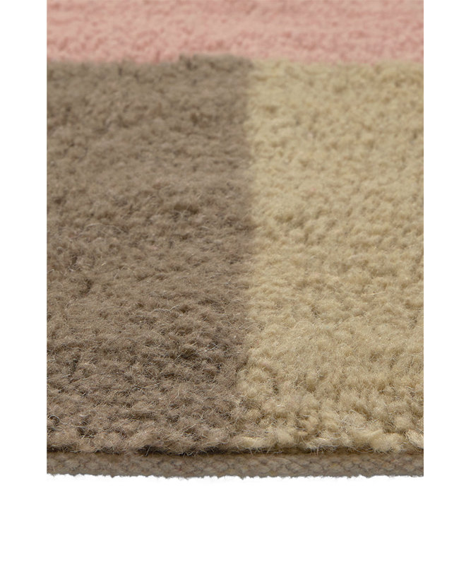Tapis de couloir en laine Chroma, Mousse / rose cendré