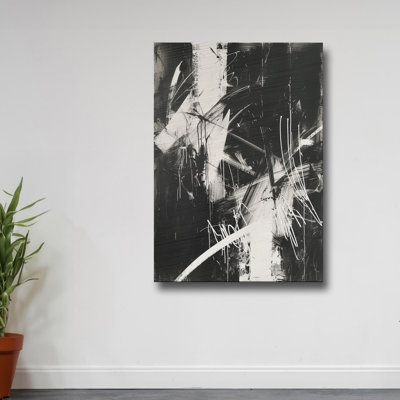 Black White Graffiti Wall Art 36×24 in at Studio Loft Space